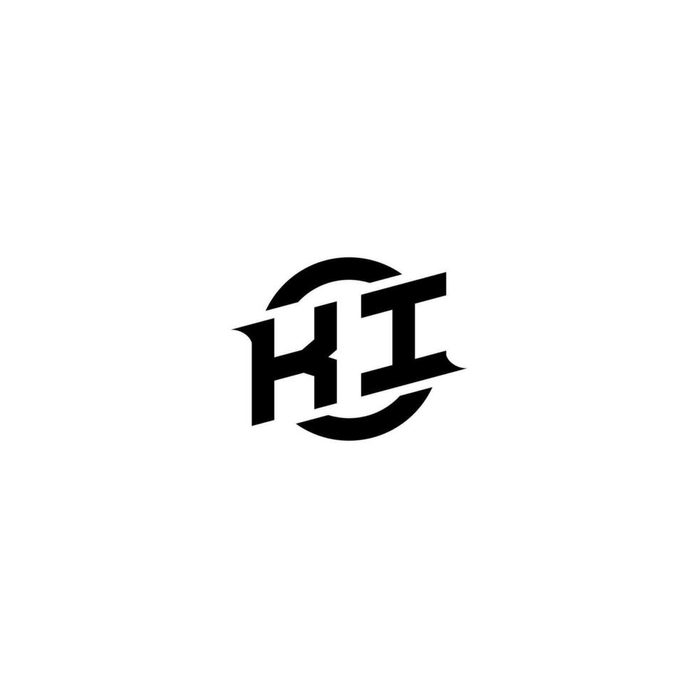 KI Premium esport logo design Initials vector