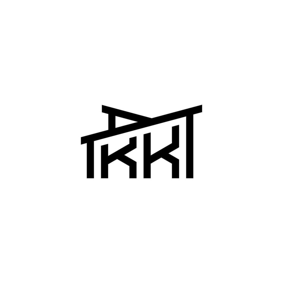 kk inicial letra en real inmuebles logo concepto vector