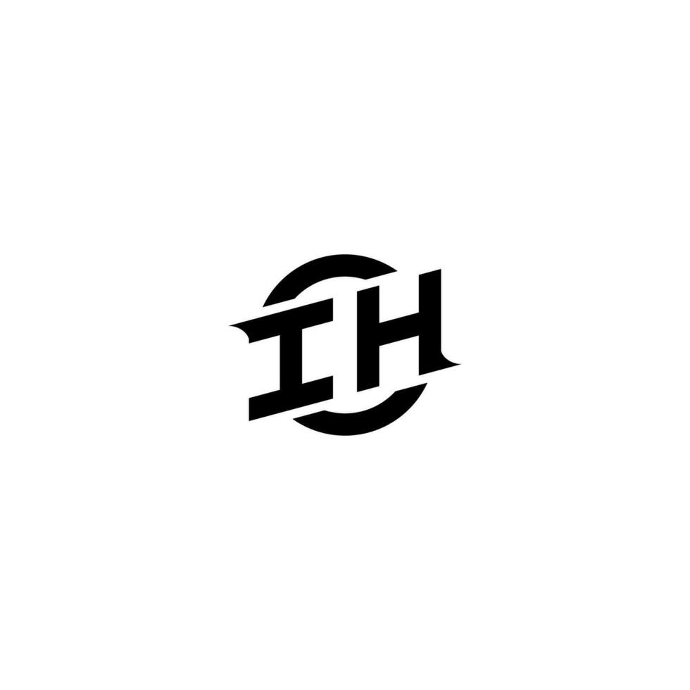 IH Premium esport logo design Initials vector