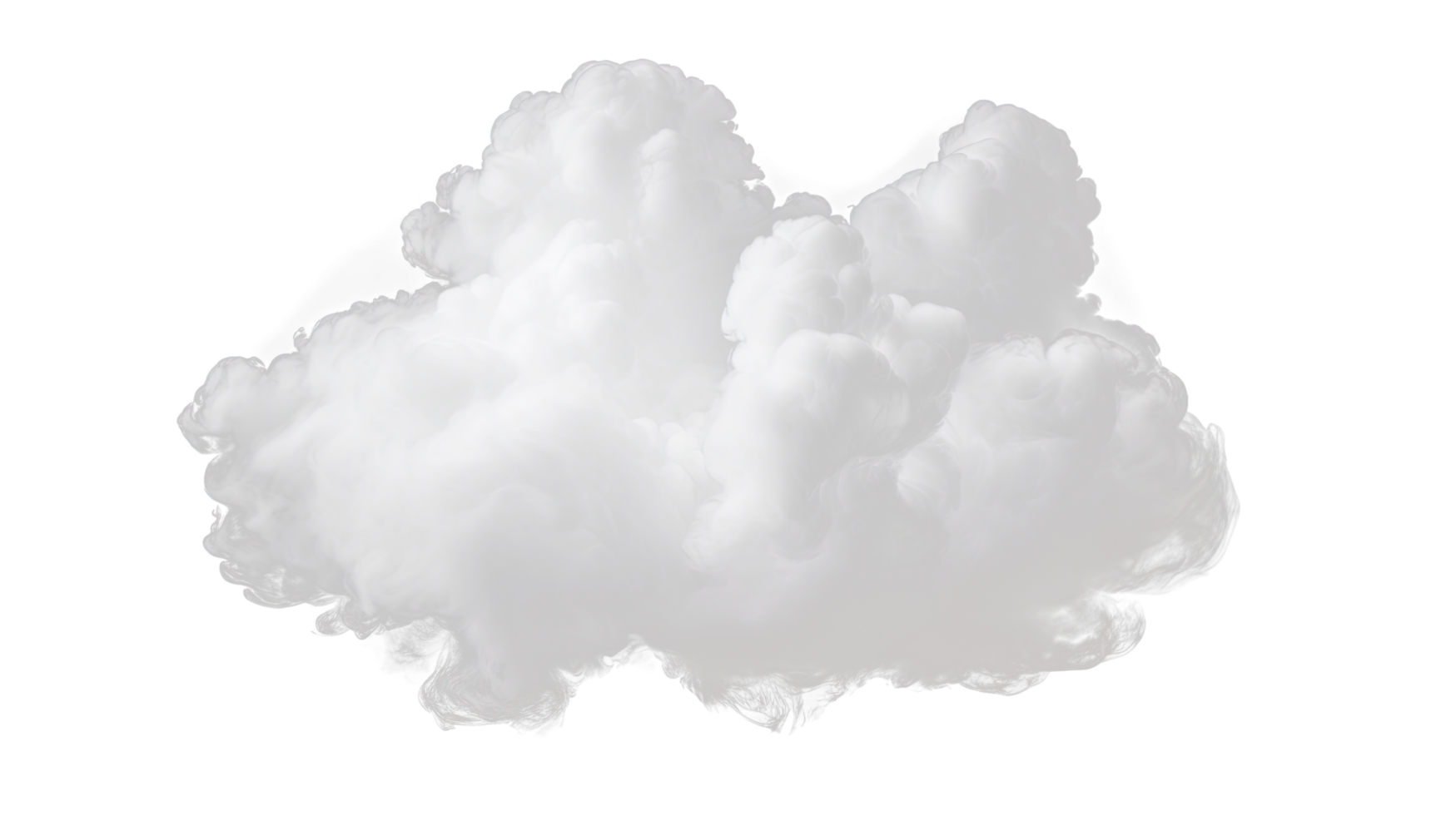 AI generated white cloud isolated on a transparent background. png