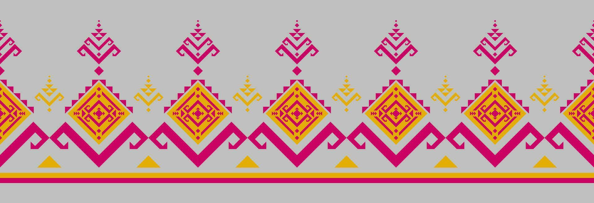 frontera étnico tribal modelo Arte. gente bordado, y mexicano estilo. azteca geométrico ornamento impresión. diseño para fondo, ilustración, tela, ropa, textil, imprimir, batik. vector