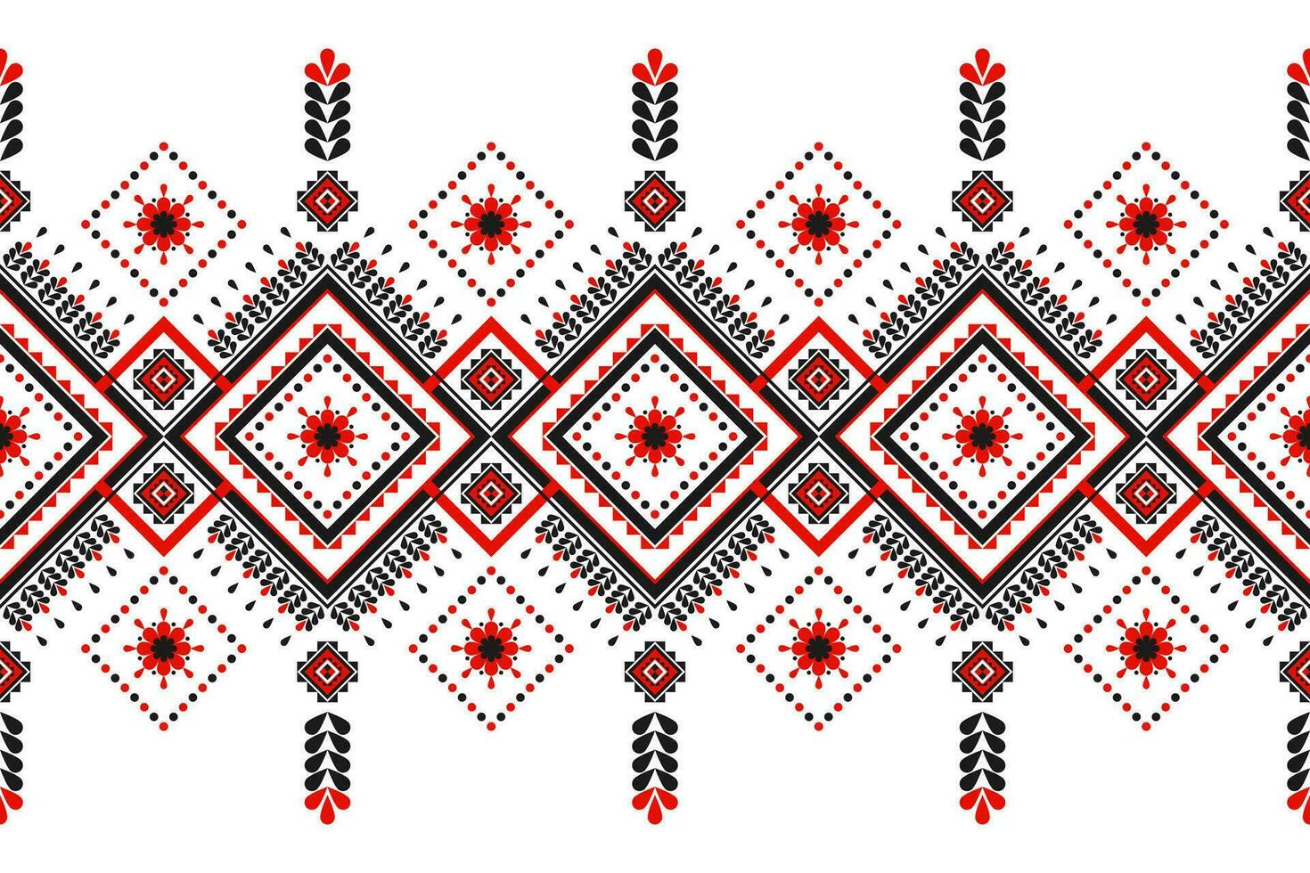 Fabric flower pattern art. Geometric ethnic seamless pattern in tribal. vector