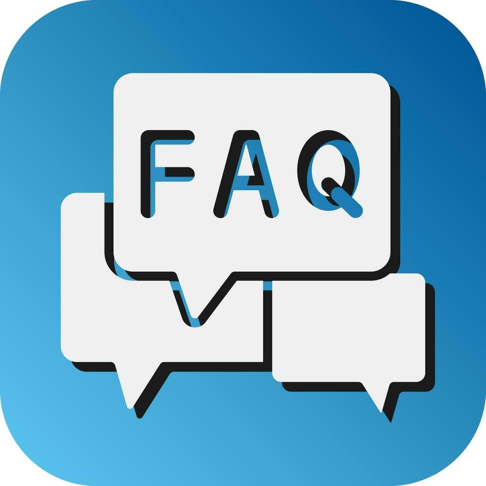 FAQ Vector Glyph Gradient Background Icon For Personal And Commercial Use.