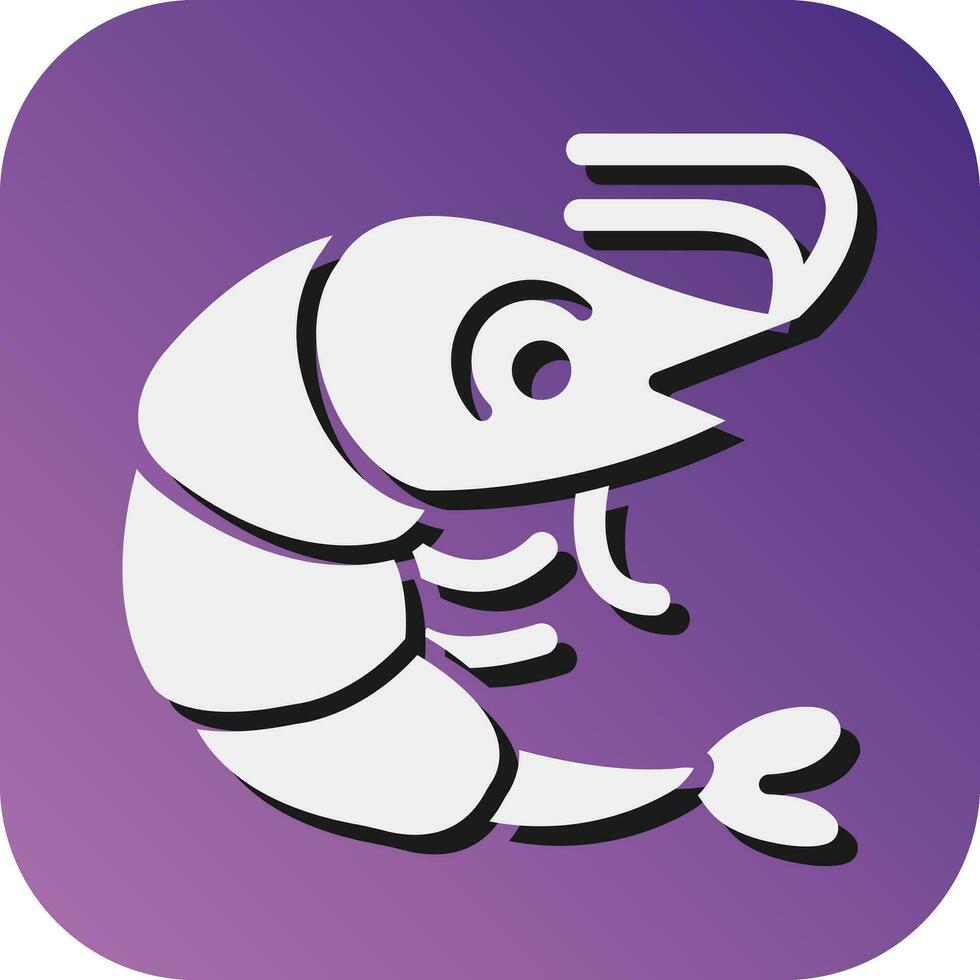 Shrimp Vector Glyph Gradient Background Icon For Personal And Commercial Use.