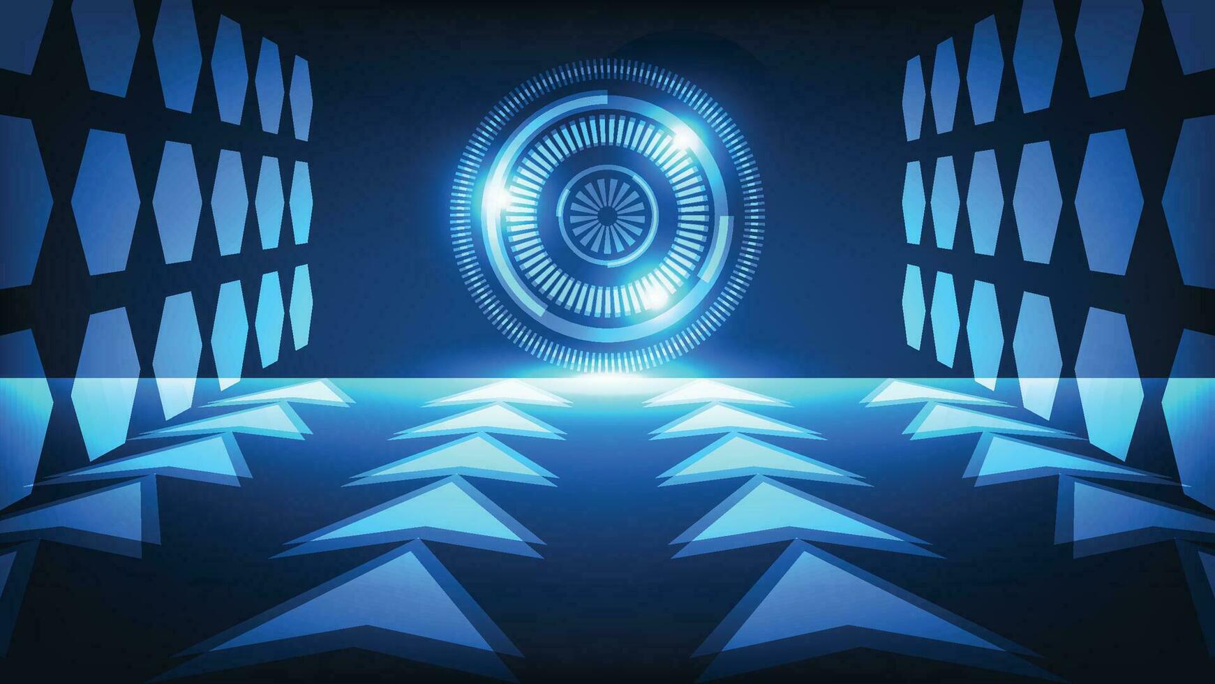 Hi tech circle digital HUD screen for modern graphic design. futuristic technology background vector