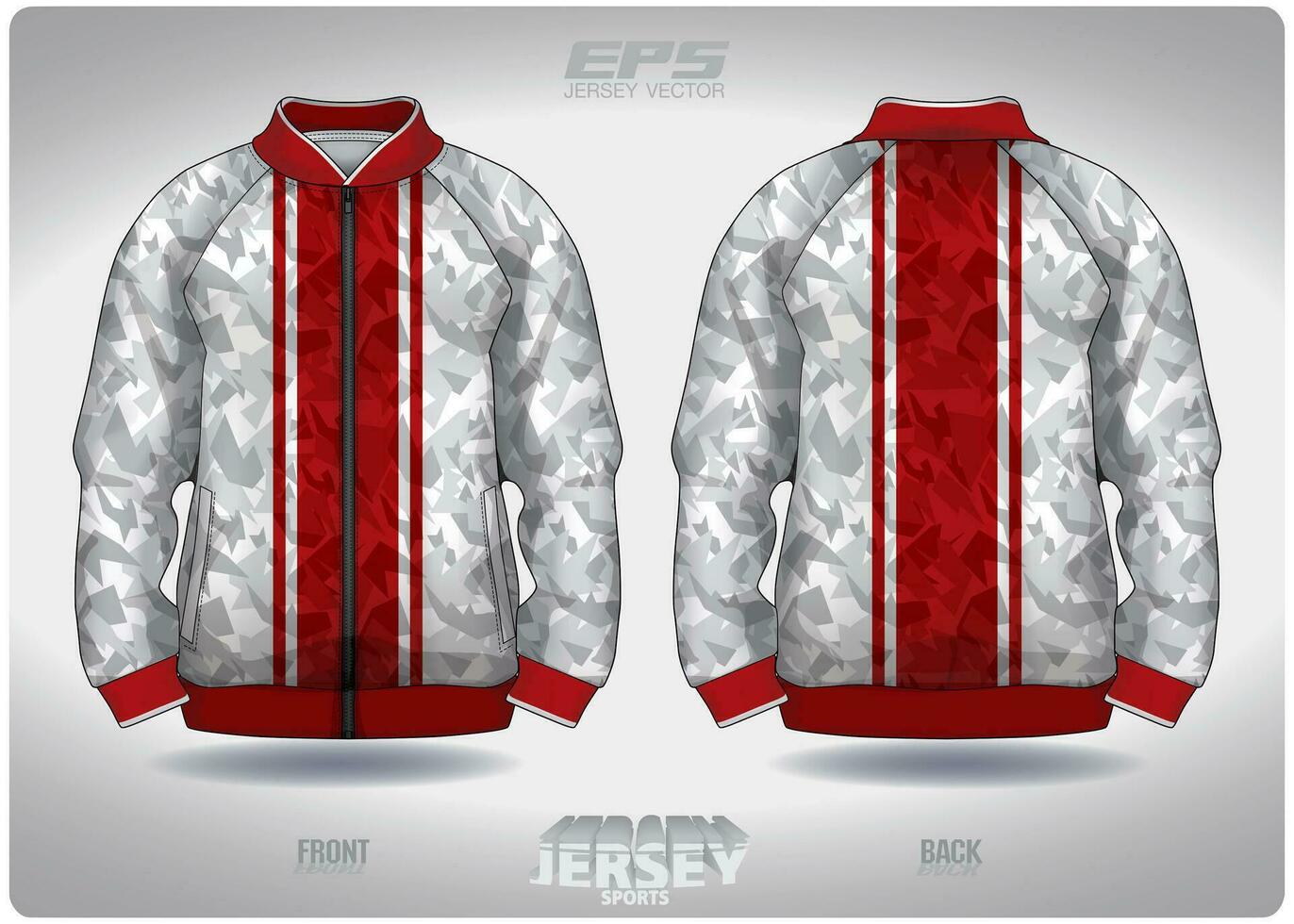 EPS jersey sports shirt vector.red white broken glass pattern design, illustration, textile background for sports long sleeve sweater vector
