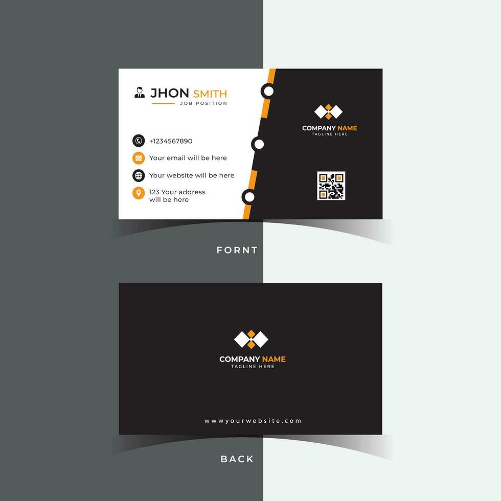 corporate business card template design, creative and clean business card . vector