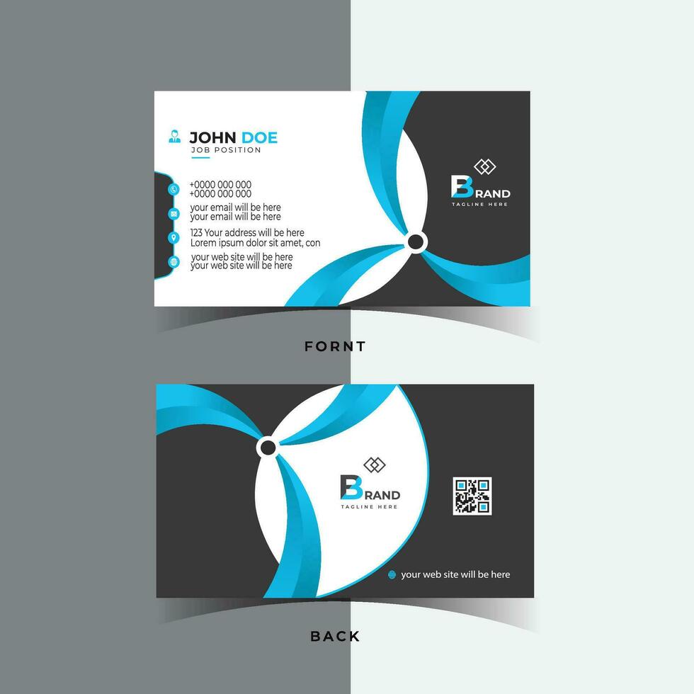 corporate business card template design, creative and clean business card . vector