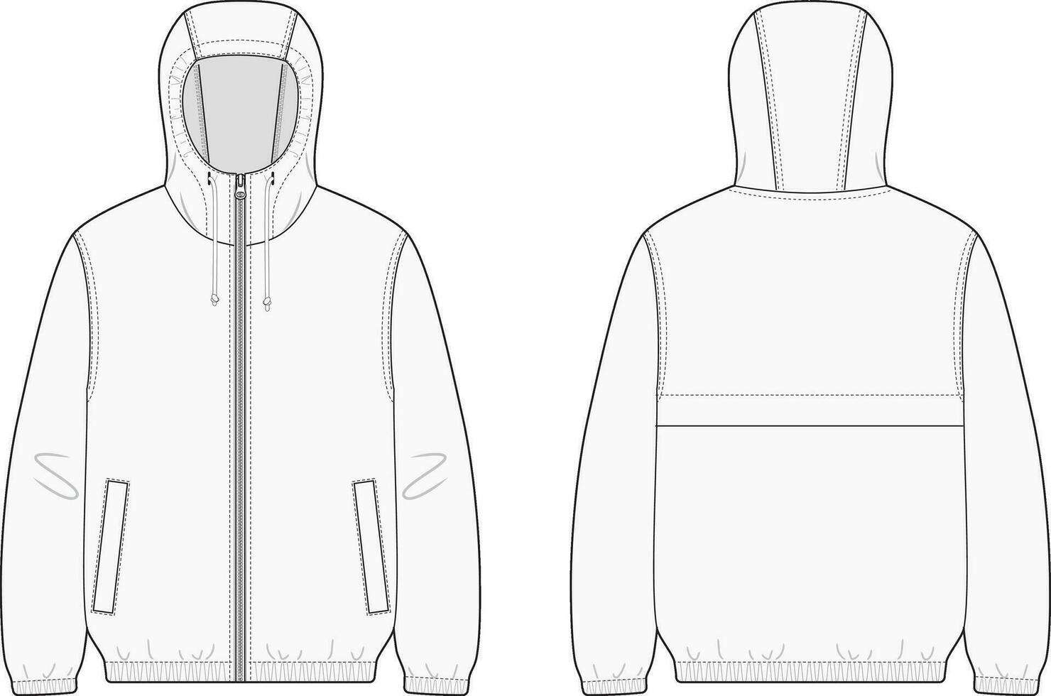 Windbreaker hooded jacket outdoors design vector template 35673355