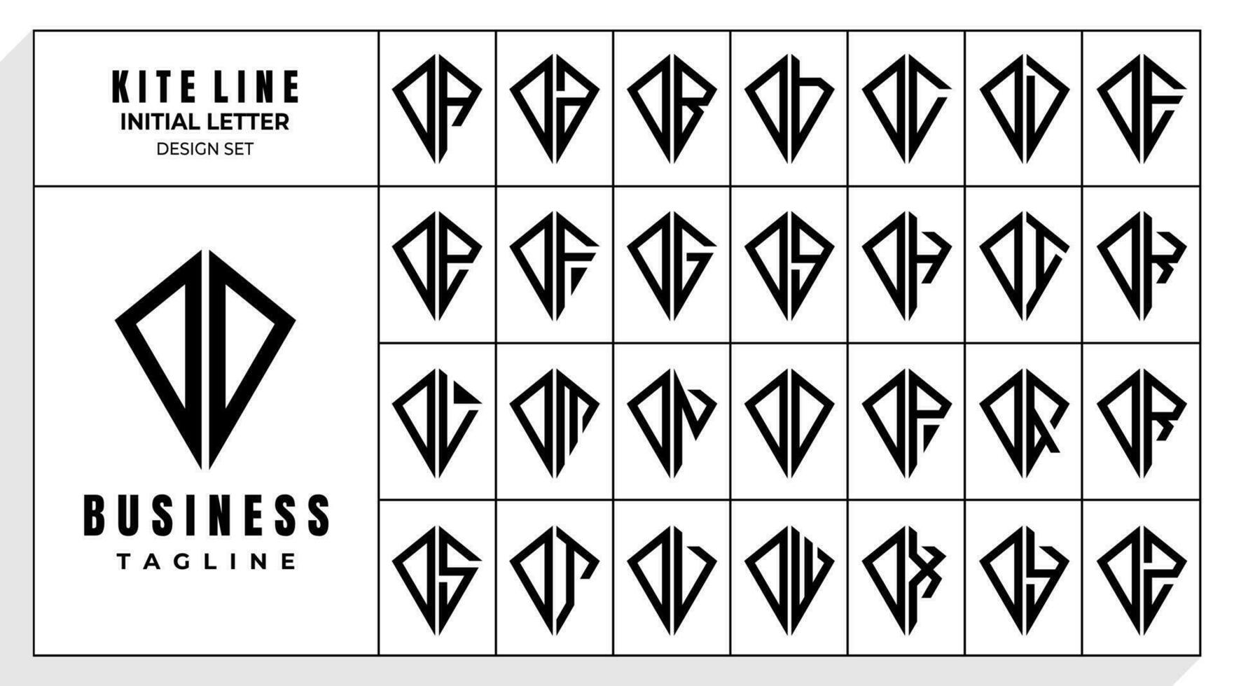 línea cometa forma letra o oo logo, número 0 0 00 diseño conjunto vector