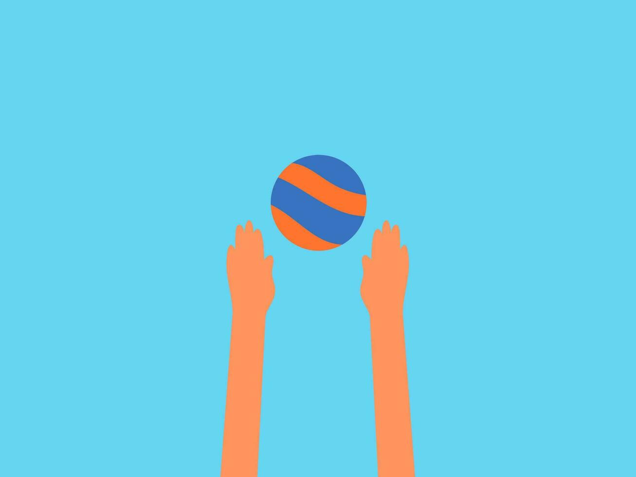 flat design volleyball vector illustration