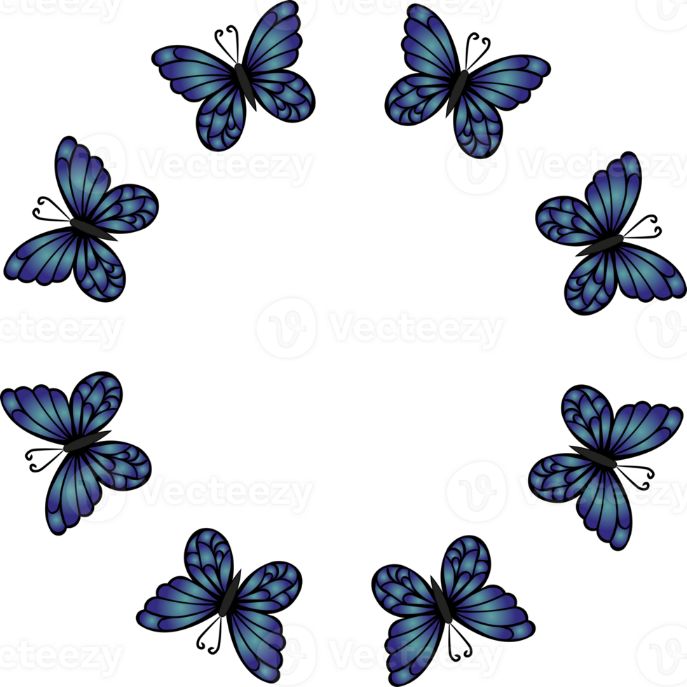 illustration med färgrik, vibrerande fjärilar bakgrund png