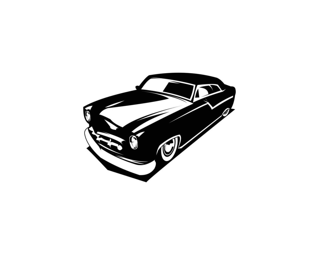 Clásico coche de 1932. aislado con ver desde el frente. mejor para insignias, emblemas, Clásico coche industria. disponible en eps 10 vector