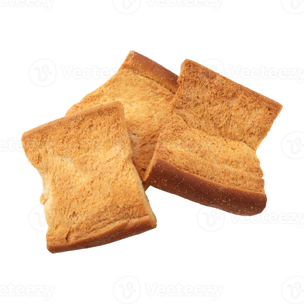 Toast biscuits isolated on transparent background png