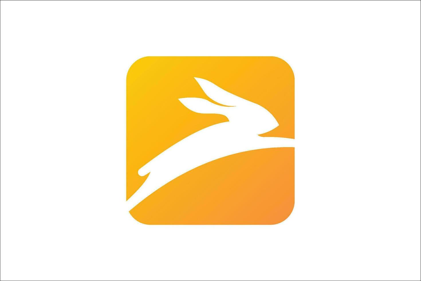 naranja Conejo aplicación logo diseño vector