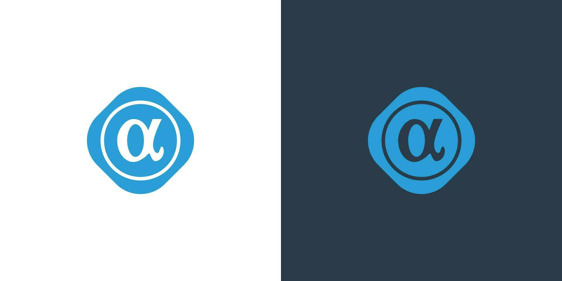 Alpha icon and syimbol vector