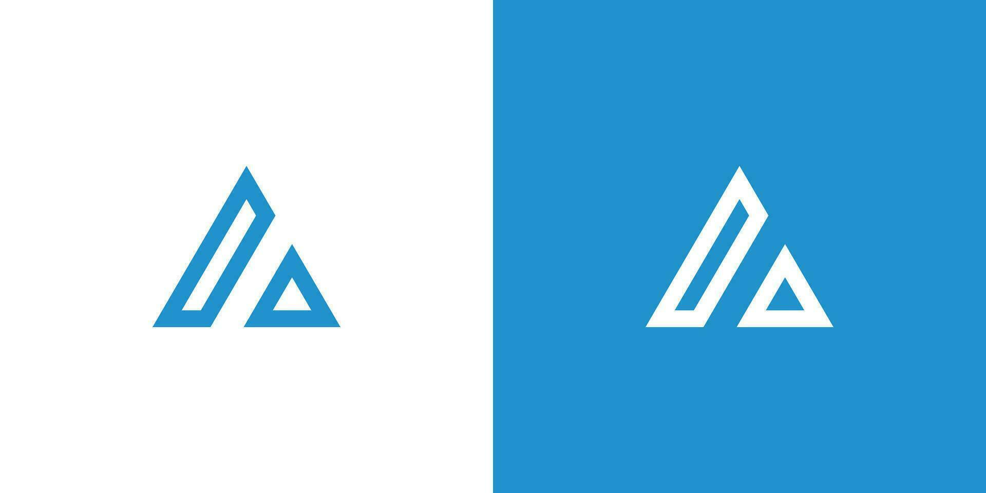 Simple abstract mountain with blue line vector