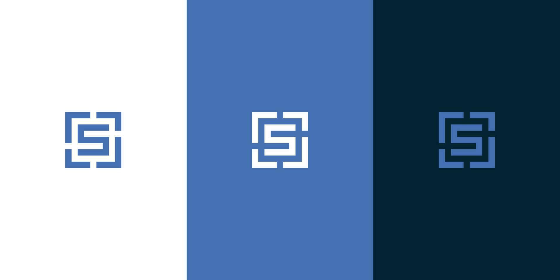 Initial Letters SS  Logo With Letter S in the Middle of square vector