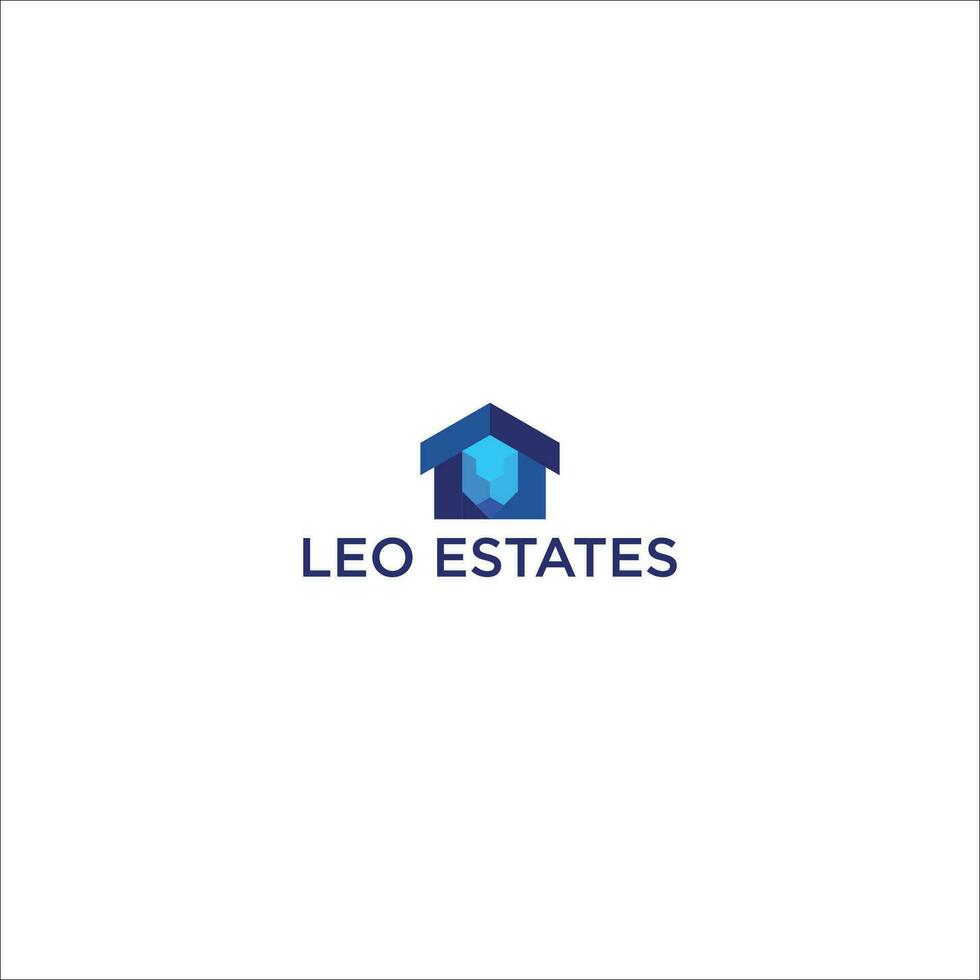 Leo Estates a property management company logo. suitable for company owners who own property vector