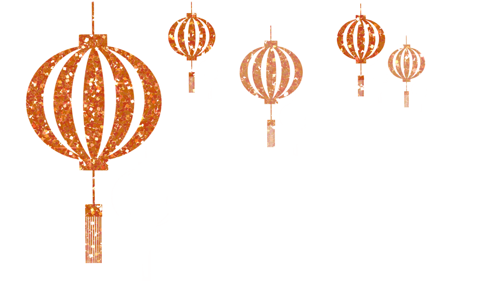 Orange glitter Chinese lanterns background. asian new year lamps. Chinese new year. Design for decorating,background, wallpaper, illustration png