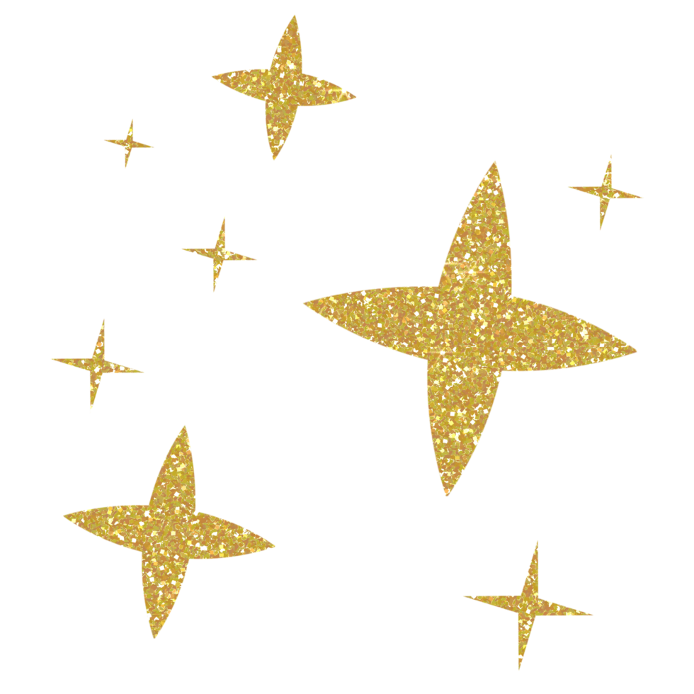 Yellow star glitter on transparent background.Star icon png