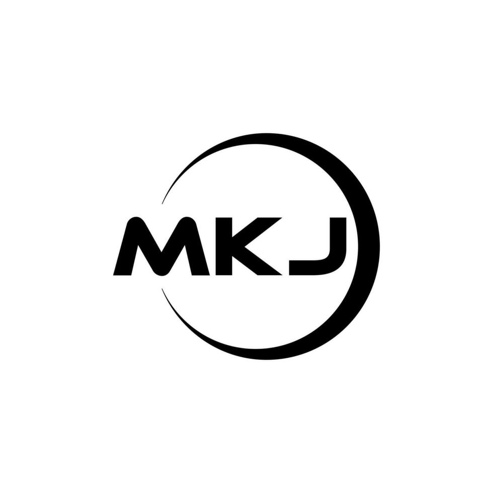 mkj letra logo diseño, inspiración para un único identidad. moderno elegancia y creativo diseño. filigrana tu éxito con el sorprendentes esta logo. vector