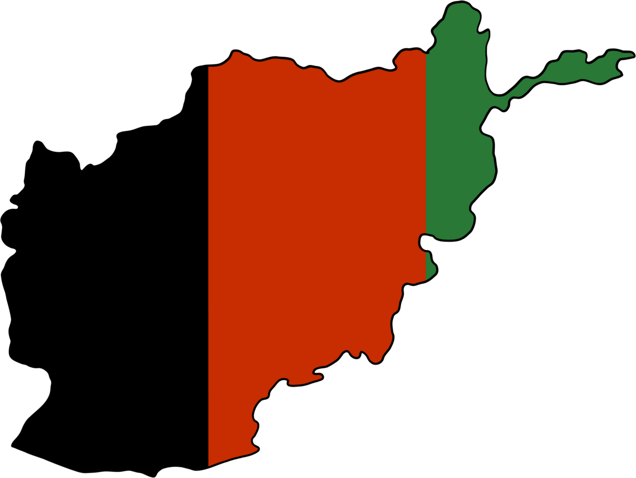 drawing of afghanistan flag map. png