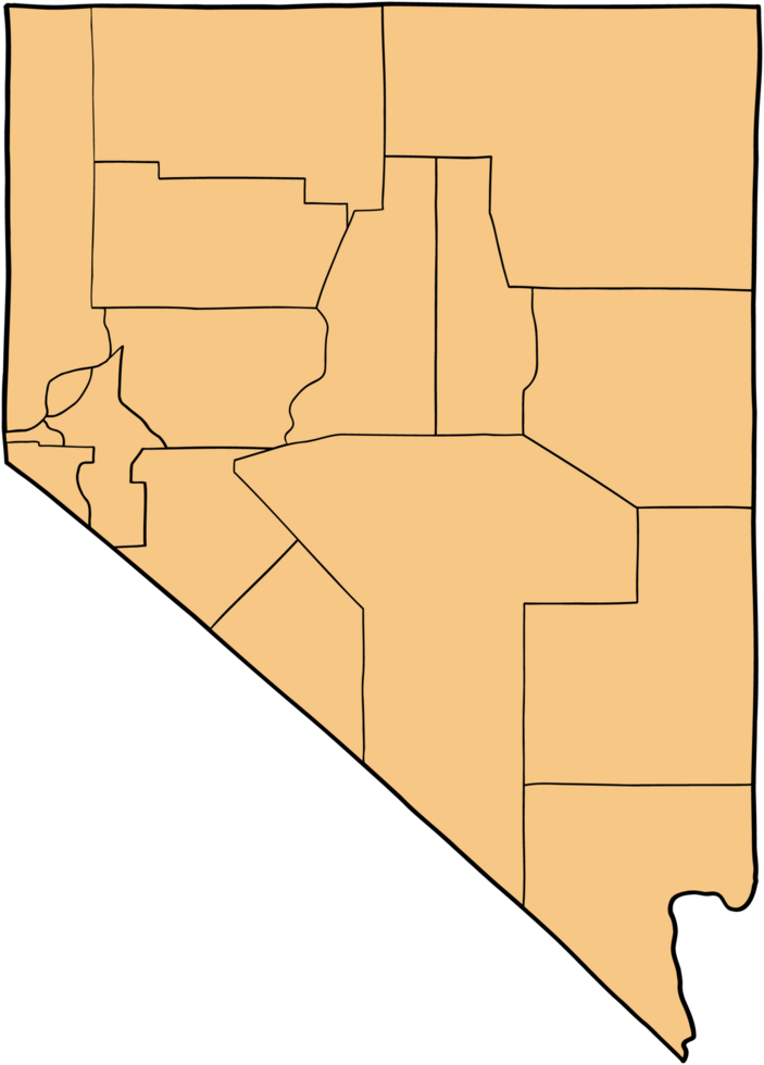 doodle freehand drawing of nevada state map. png