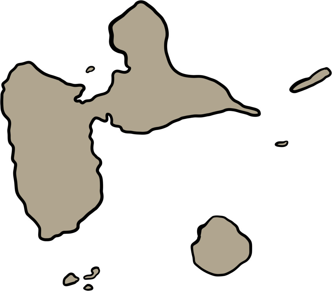 doodle freehand drawing of guadeloupe island map. png