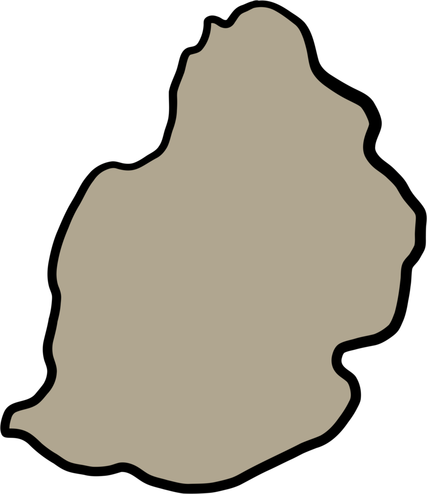 doodle freehand drawing of mauritius island map. png