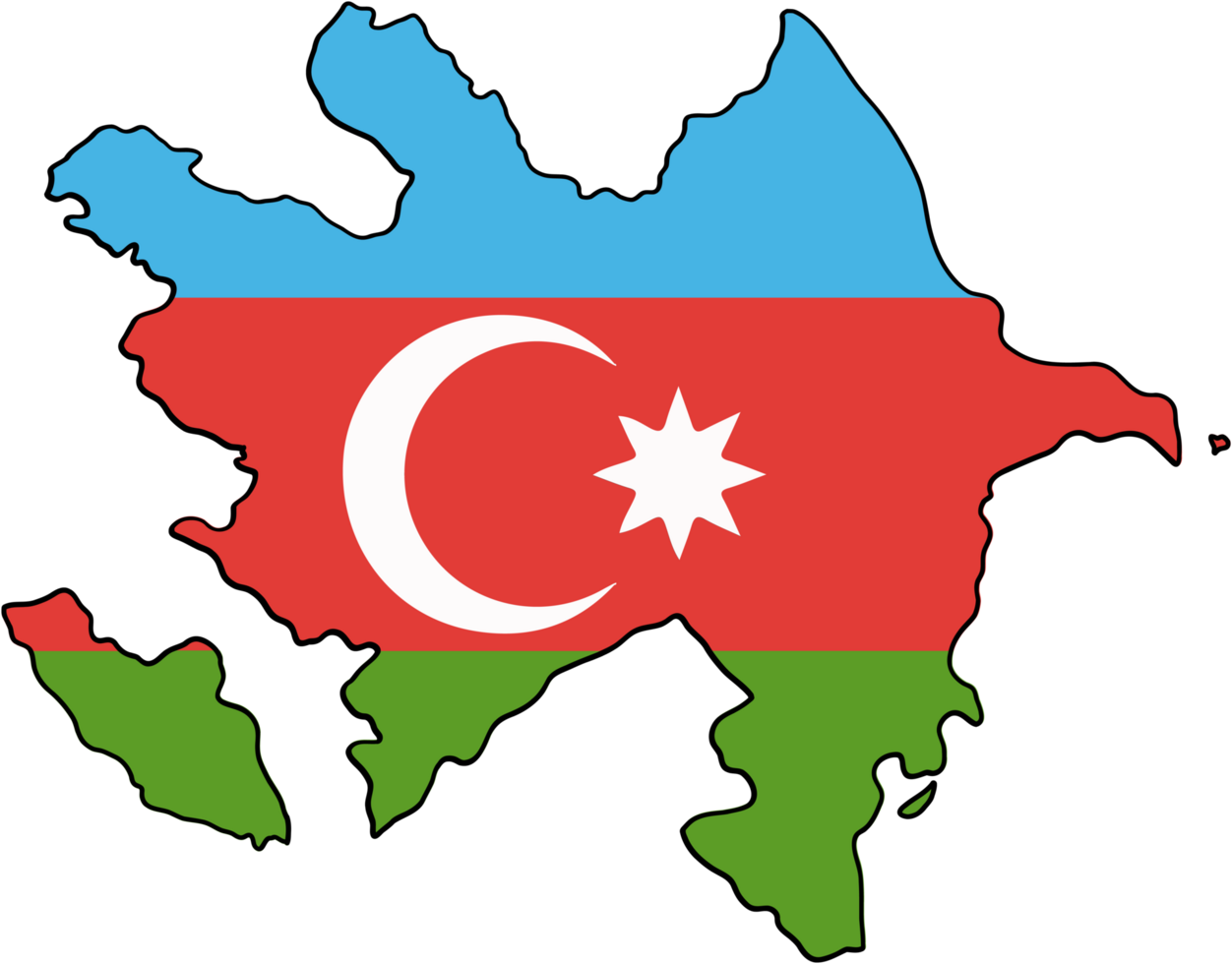 drawing of azerbaijan flag map. png