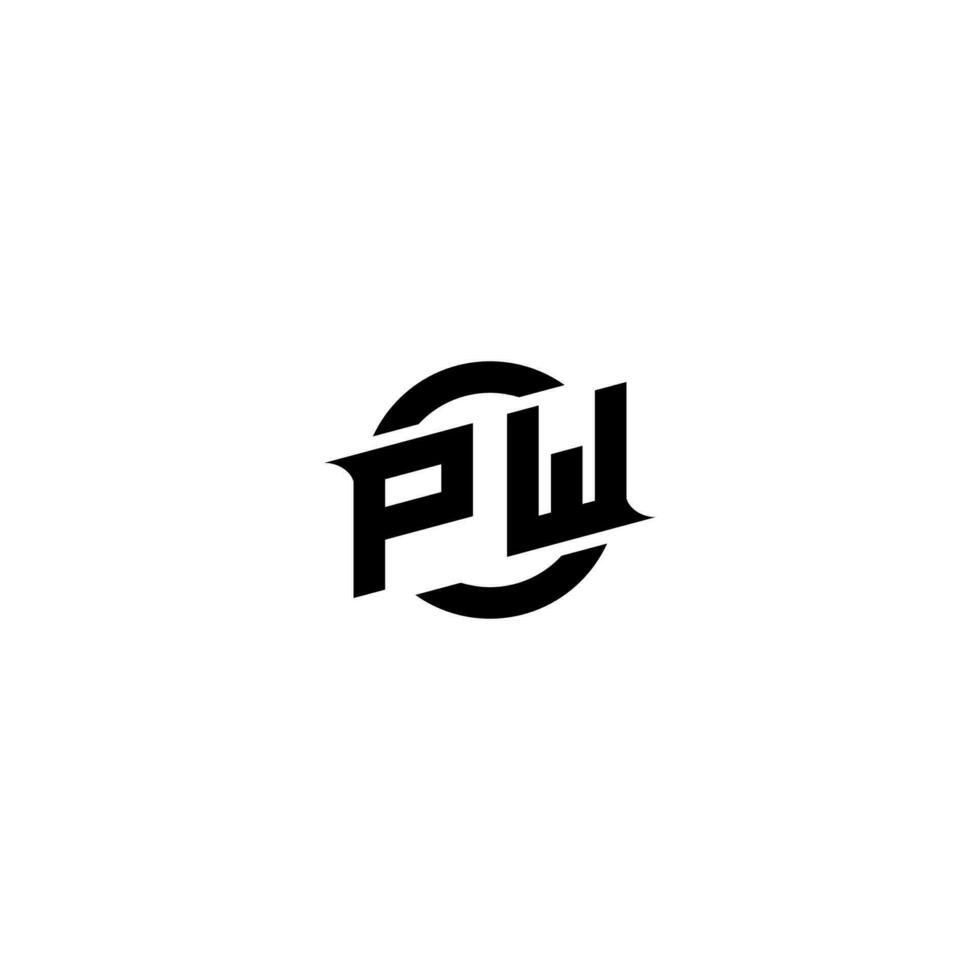 PW Premium esport logo design Initials vector