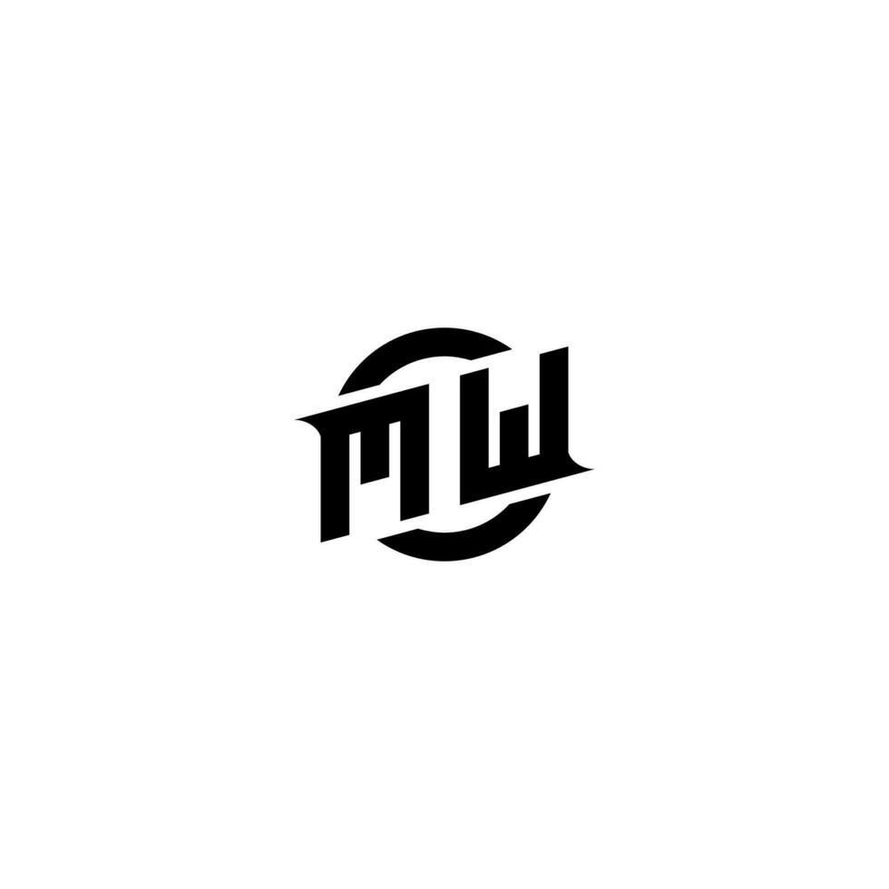 MW Premium esport logo design Initials vector