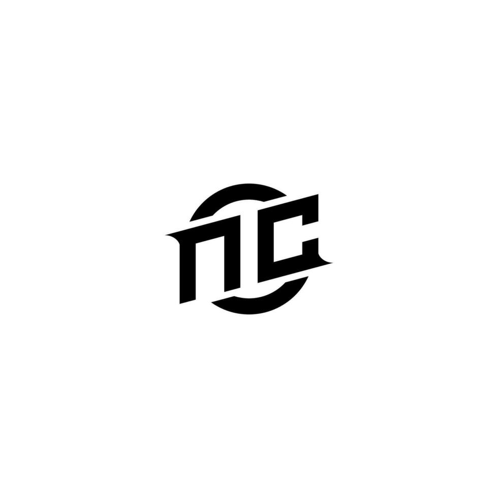 NC Premium esport logo design Initials vector