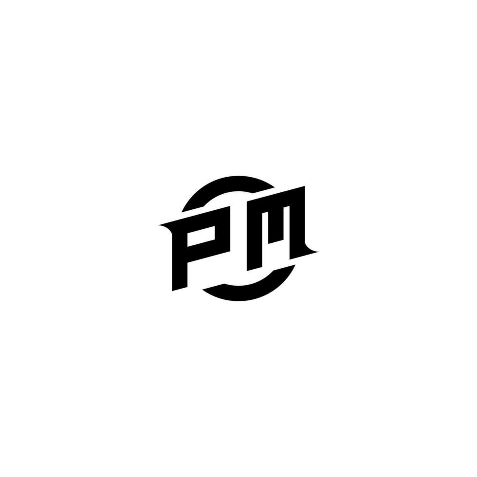 PM Premium esport logo design Initials vector