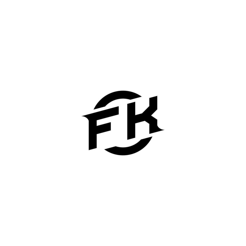 FK Premium esport logo design Initials vector