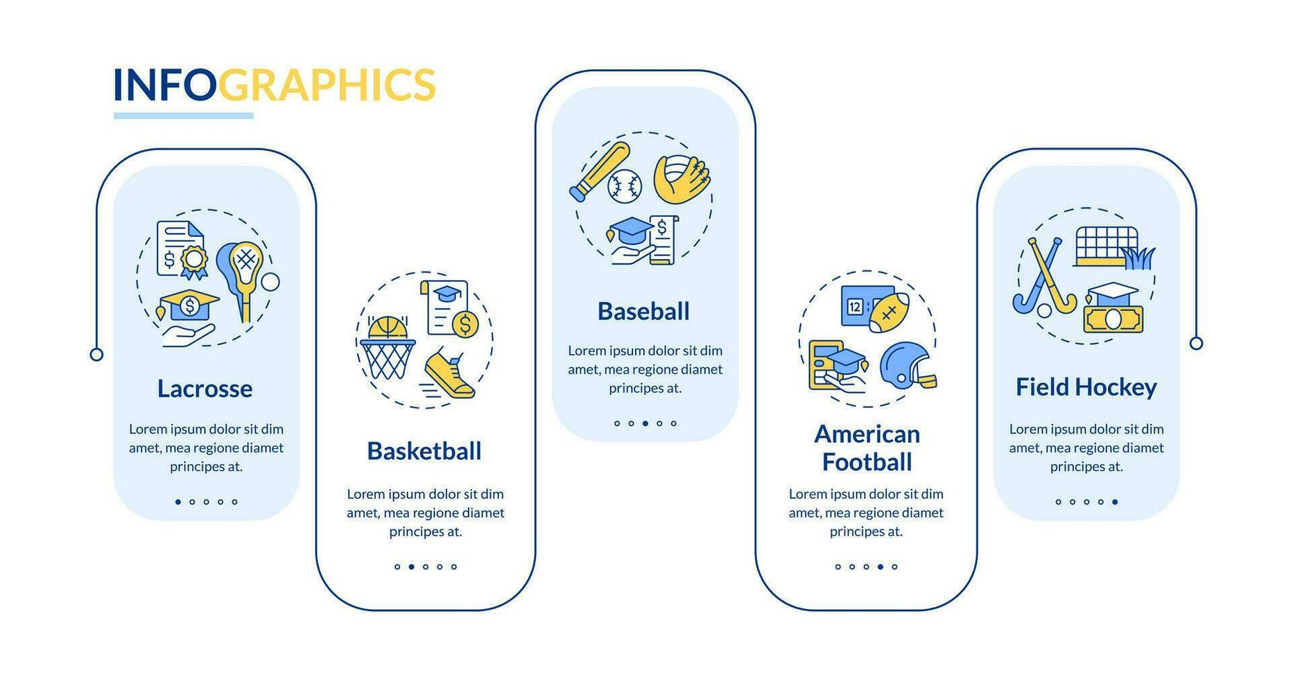 2d atlético beca vector infografia modelo con Delgado línea iconos, datos visualización con 5 5 pasos, proceso cronograma cuadro.