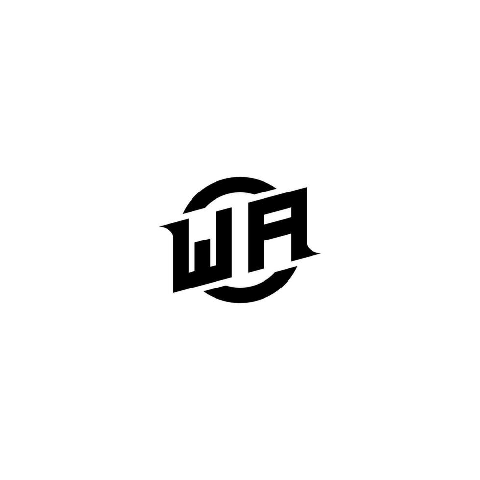 WA Premium esport logo design Initials vector