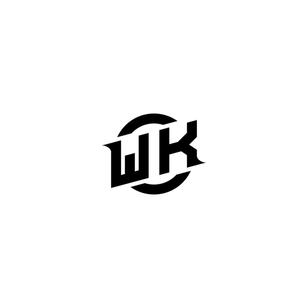 WK Premium esport logo design Initials vector