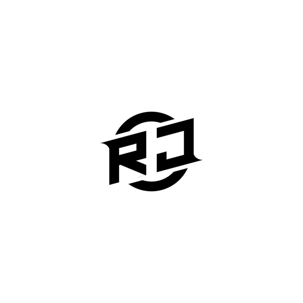 RJ Premium esport logo design Initials vector