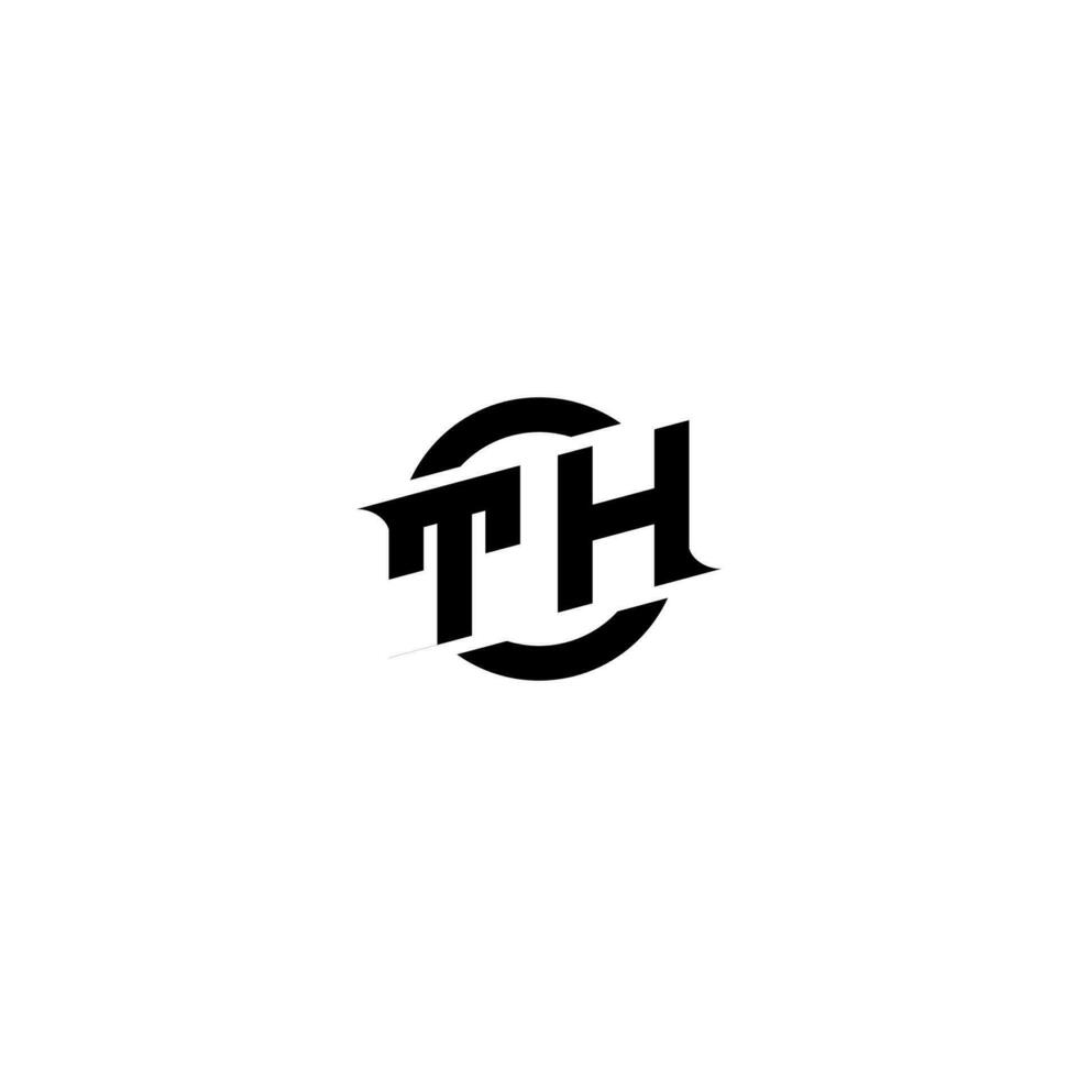 TH Premium esport logo design Initials vector