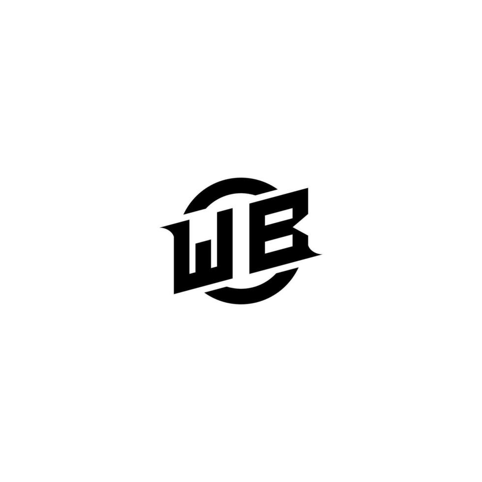 WB Premium esport logo design Initials vector