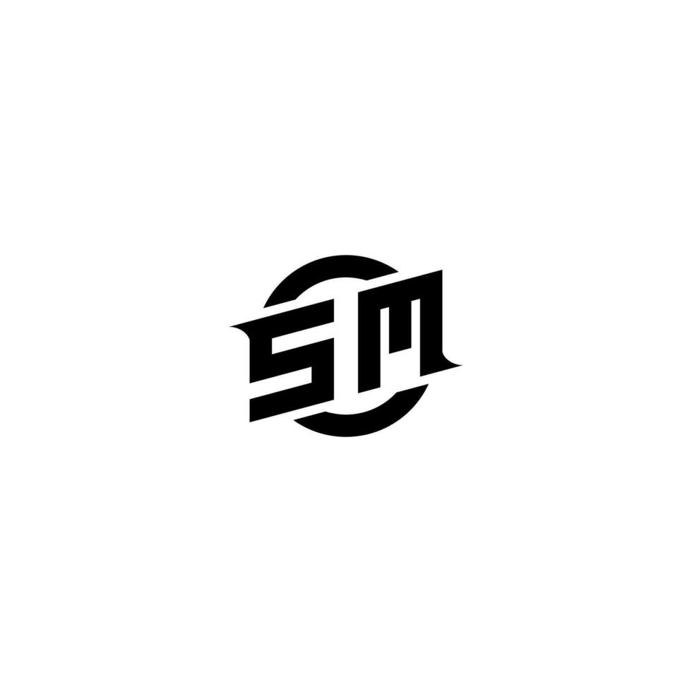 SM Premium esport logo design Initials vector