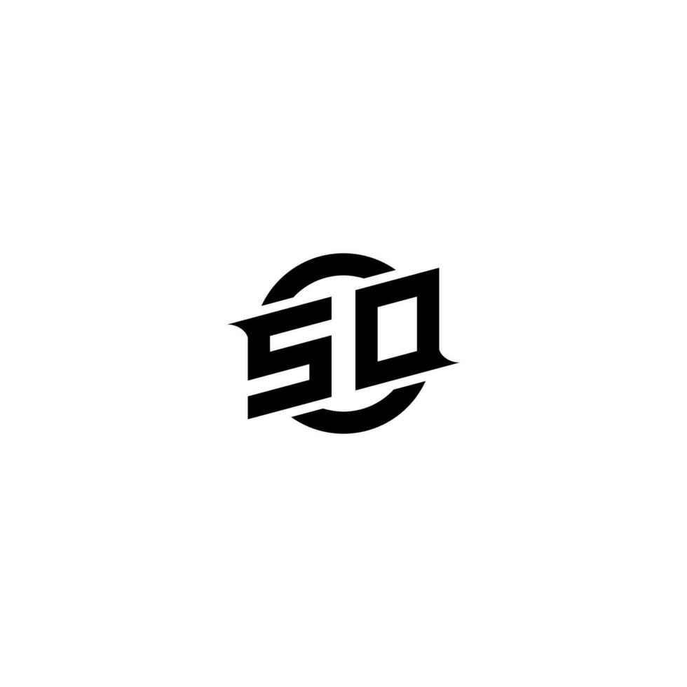SO Premium esport logo design Initials vector