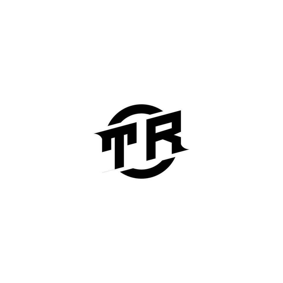 TR Premium esport logo design Initials vector