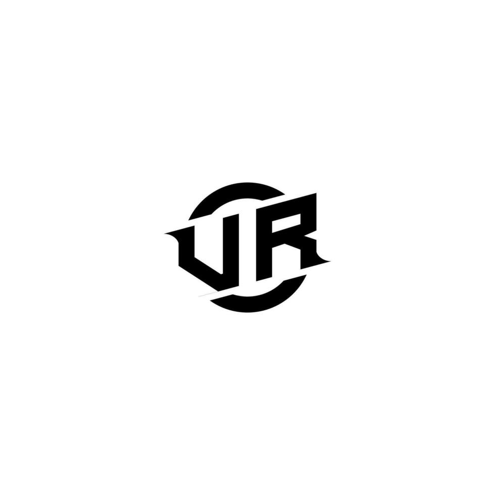 VR Premium esport logo design Initials vector