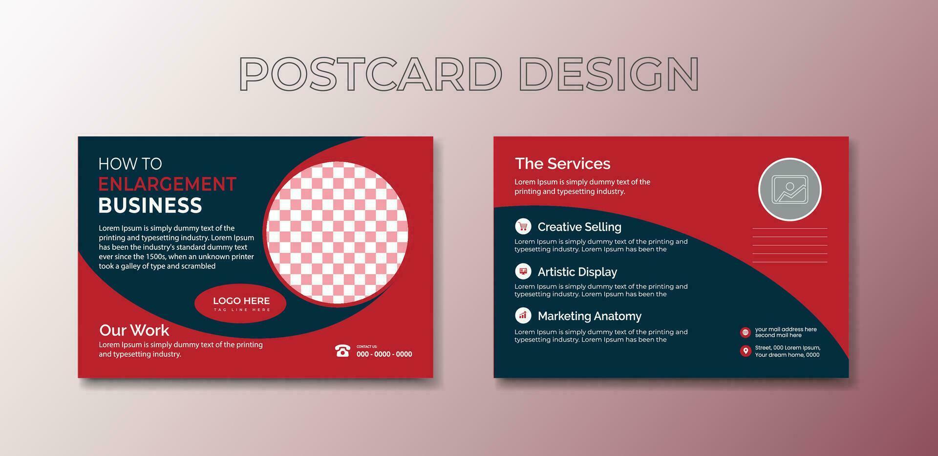 creativo y profesional gratis tarjeta postal diseño plantilla, corporativo tarjeta postal vector. vector