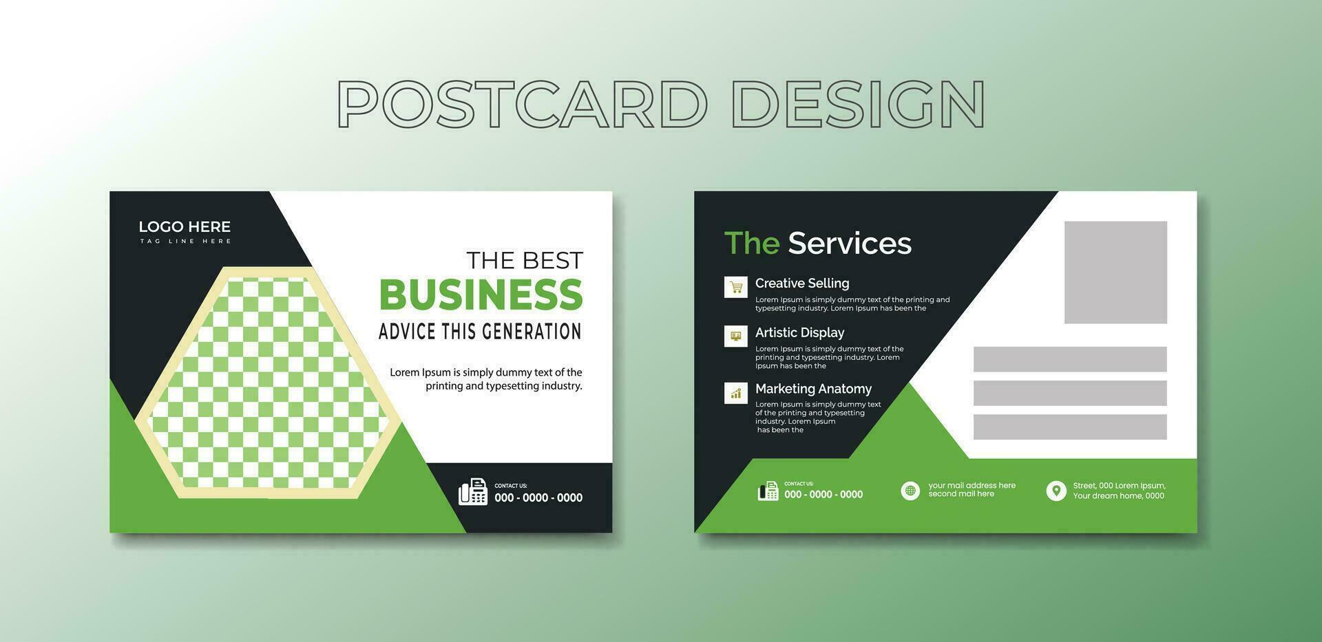Creative And Professional Free Postcard Design Template, Corporate Postcard Vector. vector