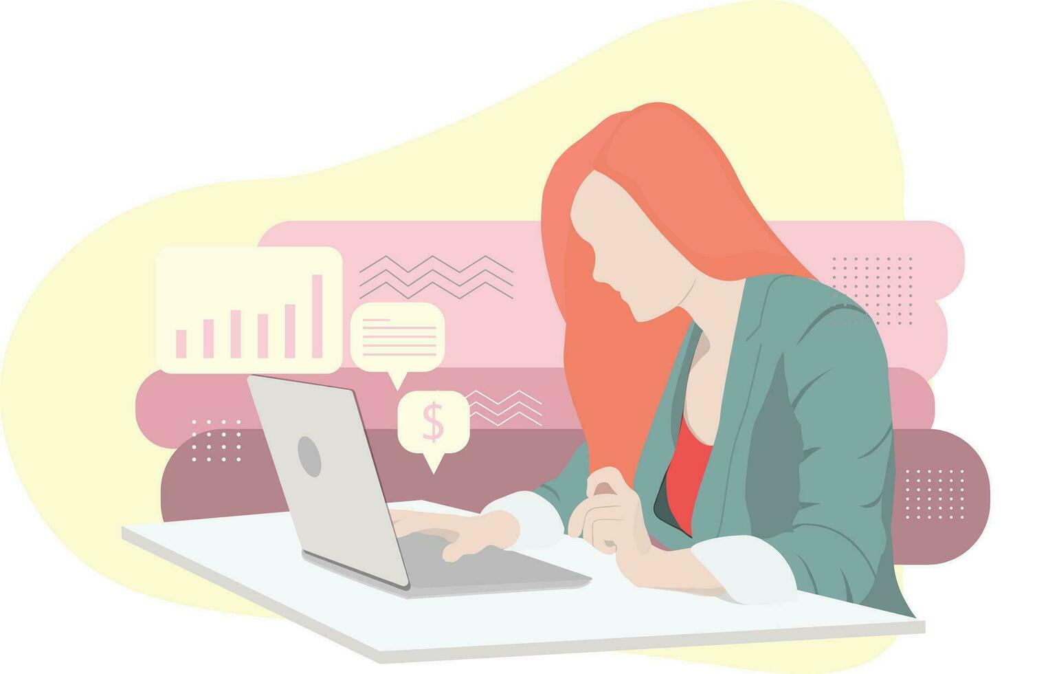 Ilustration vector of bussines woman, suitable for hero banner website