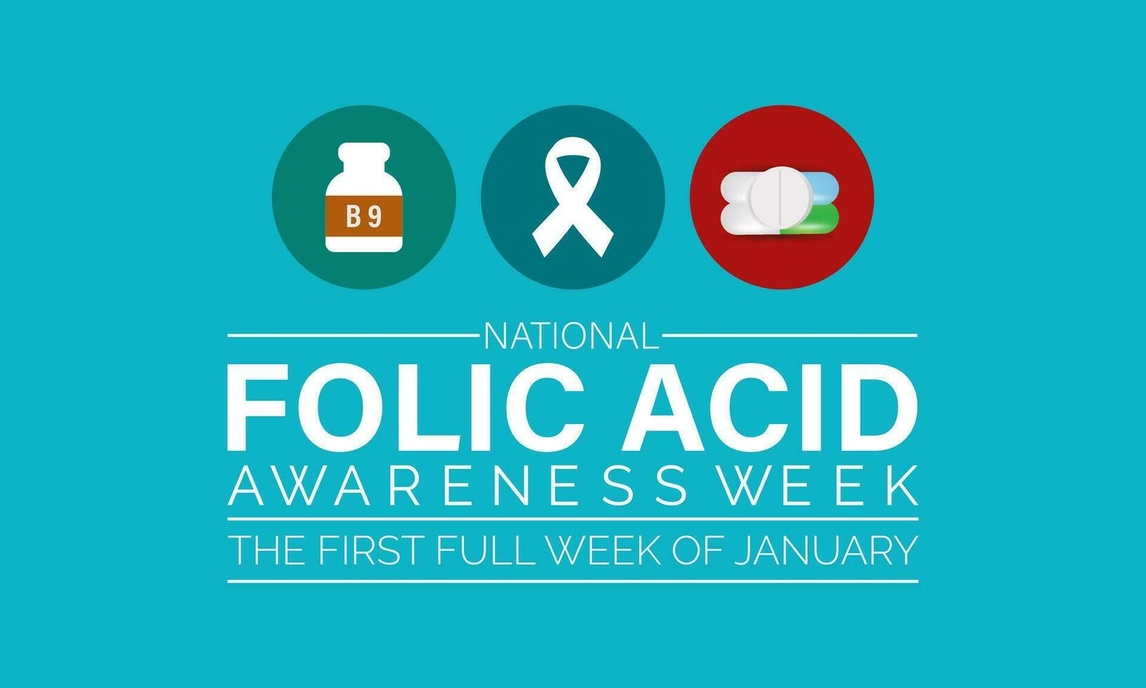 National Folic Acid Awareness Week vector template design.